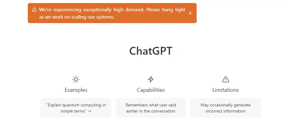 ChatGPT is at capacity right now