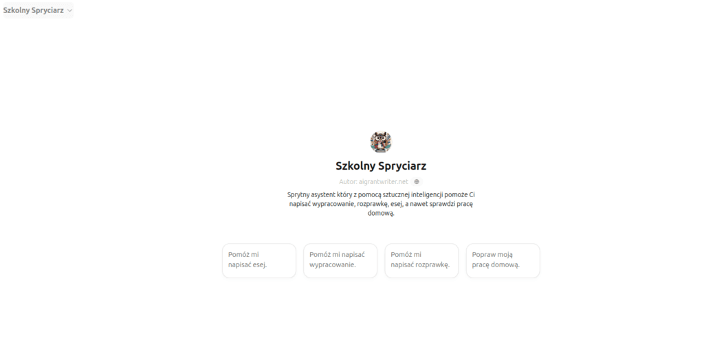 Szkolny spryciarz, AI do pisania wypracowań