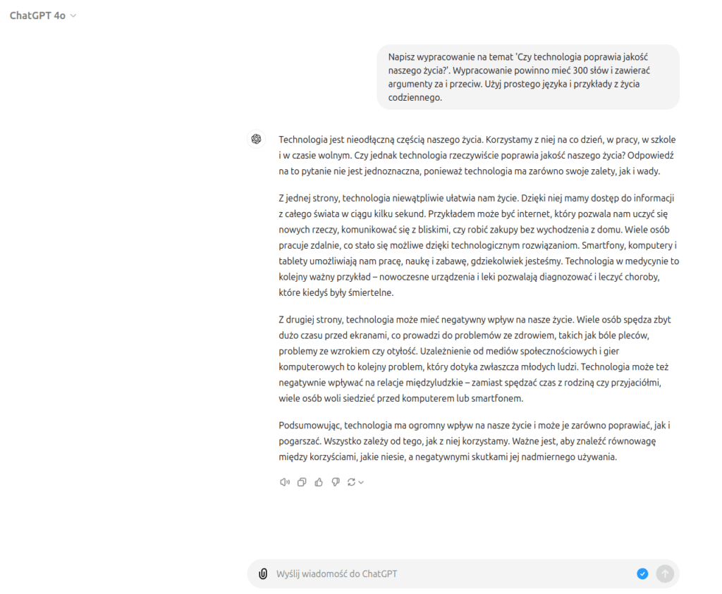 ChatGPT – sztuczna inteligencja, która napisze Ci wypracowanie
