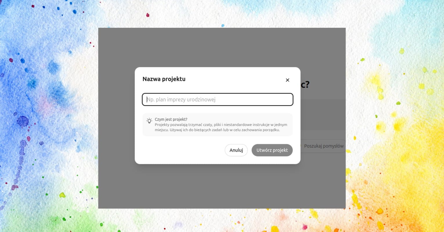 Nowe: Projects w ChatGPT – wreszcie uporządkujesz czaty
