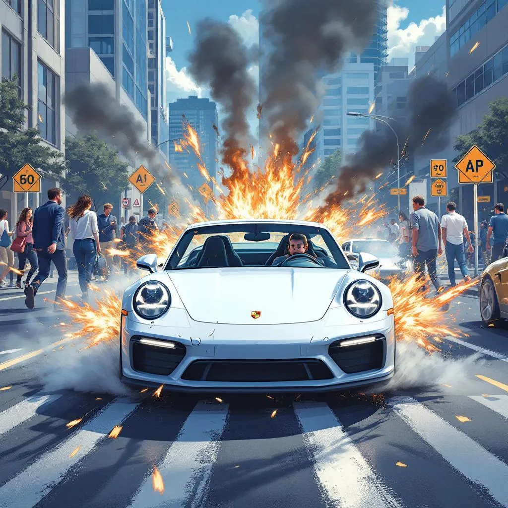 Ryzykowny manewr Porsche w Szczecinie powstrzymany przez aktywistę